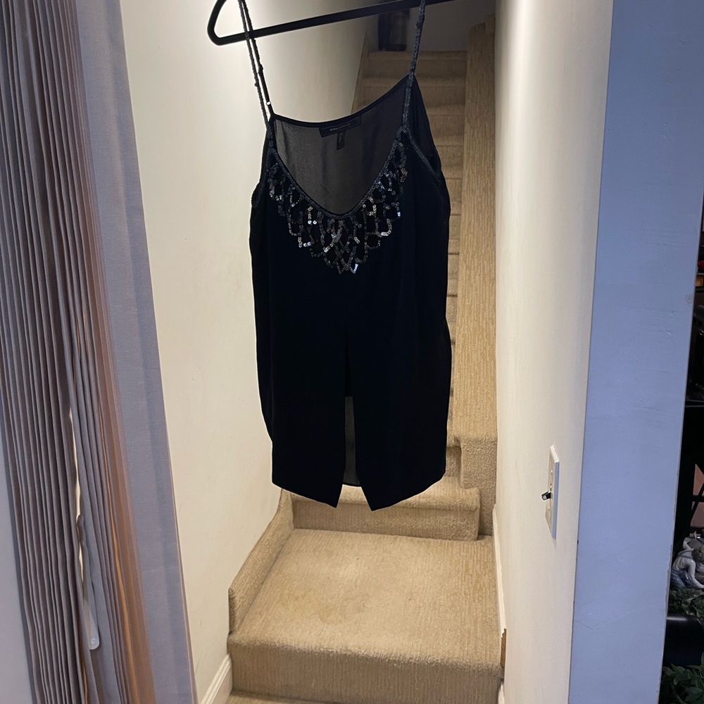 Elegant Black tank top with Sequin Detail